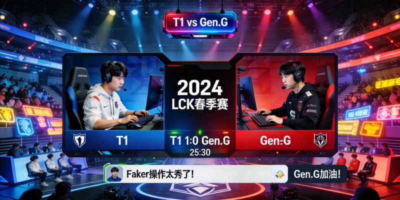 英雄联盟LCK春季赛T1对阵Gen.G比赛直播画面